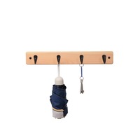 Porte-clés mural en bois naturel, support de rangement multifonctionnel pour entrée et maison