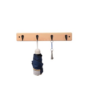 <span class=keywords><strong>Porte</strong></span>-clés <span class=keywords><strong>mural</strong></span> en bois naturel avec crochets en acier inoxydable, étagère de rangement multifonctionnelle pour l'entrée de la maison - Product Image 6