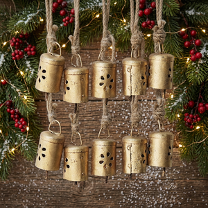 Campana Redonda Metálica Pintada y Bañada en Oro con Tema de Amor, Decoración Navideña LV110028 - Product Image 4