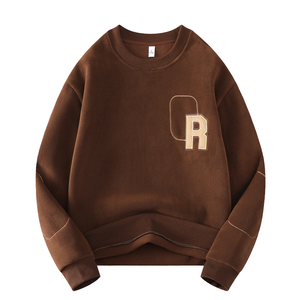 Felpa da uomo stampata alla moda invernale all'ingrosso girocollo doppio lato in <span class=keywords><strong>pile</strong></span> interno con fondo spesso e caldo - Product Image 4