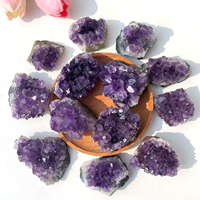 Cristaux de quartz améthyste naturels de haute qualité, en grappe, pour la lithothérapie (Reiki)