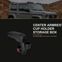 Boîte de rangement pour accoudoir de console centrale Suzuki Jimny JB74 JC74 avec porte-gobelet, accessoires ABS PU