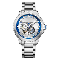 Montres de plongée automatiques en acier, lumineuses 24h/24, avec design d'usine et personnalisation par lots, similaire au design de la montre Flywheel, pour marque privée