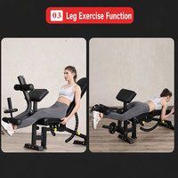 Banc de musculation pliable en acier allié avec extension/curl des jambes, accessoire Preacher Curl, équipement de gym à domicile, banc réglable pour barre