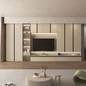 Soporte de TV de madera maciza de roble nórdico moderno, muebles negros para el hogar para sala de estar u hotel, gabinetes de oficina industriales escandinavos - Product Image 3