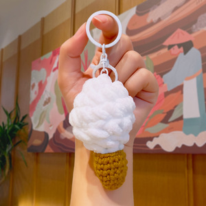 Poupée en peluche crochetée à la main en fil <span class=keywords><strong>de</strong></span> coton, motif crème glacée, ultra douce, petit <span class=keywords><strong>cadeau</strong></span>, porte-clés, pendentif, poupée exquise à clipser - Product Image 6