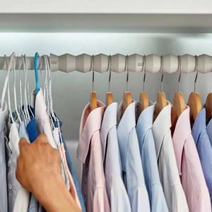 Clothing Organizer Hanger Rail Adjustable Aluminum Polygon Wall Mounted Wardrobe <b>Storage</b> Minimalist Design - Product Image 1
