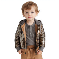 Costume de scène pour garçons, enfants, orné de paillettes, en polyester, tenue de danse, ensemble veste et pantalon formel