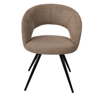 Chaise de salle à manger moderne en tissu avec dossier creux, assise large et pieds en métal pour la maison, le bureau et les loisirs