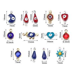 Pendentif œil porte-bonheur en acier inoxydable, formes variées, coloré, pour la création de colliers - Product Image 2