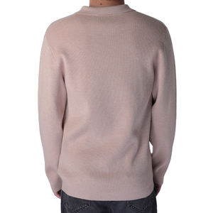 Suéter de punto con solapa de marca de invierno para hombre al por mayor, color puro americano para Polo, suéter holgado de calle alta para hombre - Product Image 3