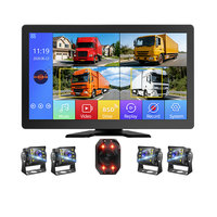 Monitor DVR para Camión/Autobús/Auto de 10.1 Pulgadas con 4 Canales, Alarma de Punto Ciego Inteligente (BSD) y 4 Cámaras AHD1080P con Visión Nocturna LED
