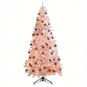 Árbol de Navidad Artificial de 180 cm, con Agujas de Pino, Preiluminado con Luces Multicolores, Base Metálica, Ligero y Fácil de Instalar - Product Image 1
