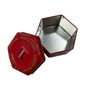 Hotsale Custom hexagon watch gift Metal Canister Box Tin Can Packing Metal Tin Boxes Customised