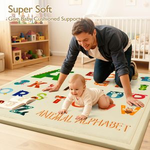 Tapis de jeu alphabet animalier pour bébés de 0 à 24 mois, tapis antidérapant en EVA, unisexe, pour usage domestique - Product Image 3