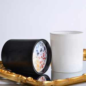 Scented Candles Cylinder White And Black <b>Soybean</b> Mixed Wax Home Decoration Bedroom Ornament Crystal Stone Candle - Product Image 2