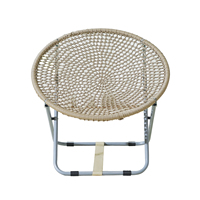Chaise en corde pliable moderne Ropecube en polyester avec cadre métallique renforcé, capacité de charge de 440 lb, design portable pour une utilisation en intérieur/extérieur