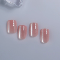 Faux ongles à presser en ABS de haute qualité, sur mesure, forme cercueil, effet œil de chat, pour salon de manucure