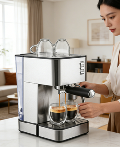 Machine à café expresso automatique DSP 15 bars, vente flash, machine à expresso avec lait électrique pour usage domestique ou hôtelier - Product Image 1