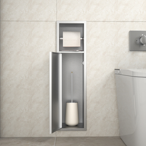 Soporte <span class=keywords><strong>de</strong></span> papel higiénico <span class=keywords><strong>de</strong></span> acero inoxidable cepillado <span class=keywords><strong>de</strong></span> calidad superior Gabinete independiente con almacenamiento <span class=keywords><strong>de</strong></span> cepillos - Product Image 1