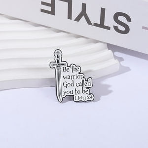 Soyez le guerrier Dieu vous a appelé à être émail broche guerrier épée Bible versets broche revers sac à dos Badge bijoux cadeau pour les amis - Product Image 3