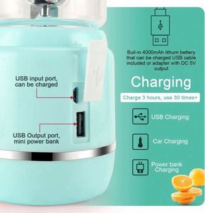 Newly Design 420 ML Household Portable Blender Household Fruit Mixer USB Juicer Blender With Six Blades - Product Image 2