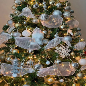 クリスマスツリー装飾リボン リボン クリスマスDIYシーン装飾 PPメッシュボウペンダントリボン クリスマスパーティーデコレーション - Product Image 4
