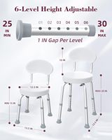 360 °   Chaise de douche pivotante antidérapante avec dossier pour personnes âgées et handicapées, banc de bain rotatif réglable pour seniors