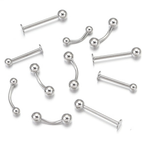 Bijoux de piercing en acier inoxydable pour le nez, les lèvres, les sourcils, bijoux de corps unisexes tendance, 14G 8mm 10mm 12mm - Product Image 2