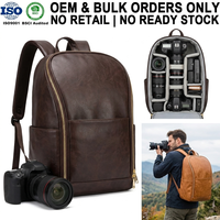 Sac à dos pour appareil photo reflex numérique en cuir microfibre végétalien résistant à l'eau, OEM ODM, marque privée, logo personnalisé, grand volume, fabricant sur mesure