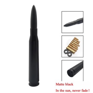 Antena de Bala de Aluminio Negro Esmerilado con 10 Adaptadores, Modificación Universal para Automóviles, Sin Pérdida de Señal, Compatible con Ford F150/Dodge RAM1500 - Product Image 3