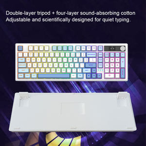 Nouveau <span class=keywords><strong>clavier</strong></span> de jeu rétro-éclairé <span class=keywords><strong>Azerty</strong></span> RGB Double Shot rechargeable personnalisé 101 touches USB écran de <span class=keywords><strong>clavier</strong></span> <span class=keywords><strong>mécanique</strong></span> sans fil - Product Image 4