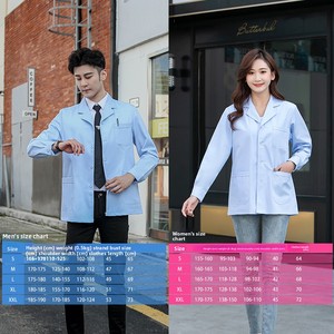 <span class=keywords><strong>Camice</strong></span> bianco a maniche lunghe da uomo tuta dentale orale a <span class=keywords><strong>mezza</strong></span> lunghezza tessuto a maniche corte uniforme estiva per medici - Product Image 5