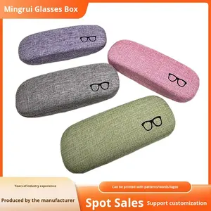 Boîte de rangement pour lunettes de myopie simple et fraîche, anti-pression, coque rigide en lin, étui de transport en gros - Product Image 4