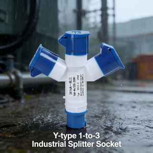 <span class=keywords><strong>Presa</strong></span> Industriale Impermeabile a 3 Pin 220V Maschio-Femmina Tipo Y con Una <span class=keywords><strong>Presa</strong></span> Principale e Tre Secondarie - Product Image 1