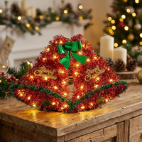 Figurine de Noël Festive à Double Cloche avec Lumière Constante pour Table, Vitrine, Cadeau de Noël, Ornement