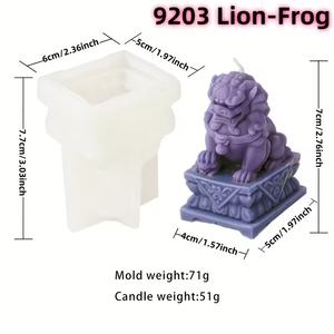 <span class=keywords><strong>Moule</strong></span> en silicone 3D Lion Auspicieux Écologique pour la création de statues Kirin, de bougies en résine et de figurines d'animaux en plâtre, fait main, pour décoration de bureau - Product Image 6