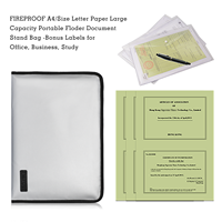 YIHUAXING, 13 bolsillos, ignífugo, impermeable, organizador de documentos A4, carpeta de archivos en expansión, cremallera, revestimiento de silicona, archivo ignífugo