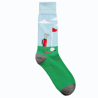 Chaussettes de golf vertes de conception personnalisée d'usine OEM Chaussettes amusantes de tournoi de golf personnalisées Chaussettes de cadeau de sport de club de golf IVA-C-G-126