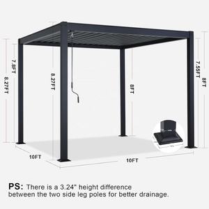 <span class=keywords><strong>Pergola</strong></span> en aluminium d'extérieur avec stores automatiques, design moderne, imperméable, bioclimatique <span class=keywords><strong>pour</strong></span> patio résidentiel, cour - Product Image 5