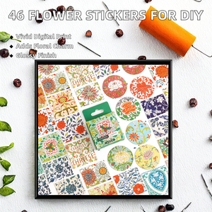 46 autocollants/boîte, série Fleurs Magnifiques, <span class=keywords><strong>mini</strong></span>-stickers décoratifs DIY, adhésifs pour albums et journaux, cadeaux promotionnels en papier - Product Image 2