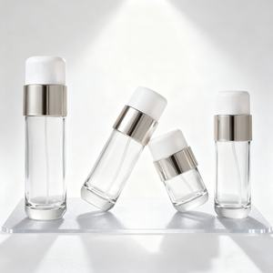 ชุดขวดแก้วใสเปล่าขนาด 30 กรัม 50 กรัม 50 มล. 100 มล. 120 นล. 150 มล. สำหรับบรรจุภัณฑ์เครื่องสำอาง โลชั่น เอสเซนส์ สเปรย์  พร้อมพิมพ์โลโก้ได้ - Product Image 2