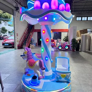 Outdoor Factory directly Child toys attractive Commercial amusement park machine Fiber glass 3 seats Carousel Ride for sale