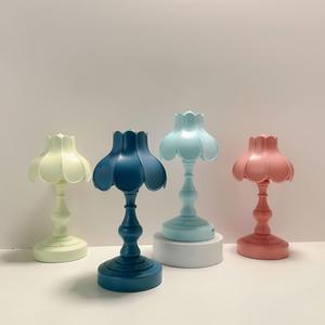 Lotus Flower LED Desk Lamp Touch Control Battery Powered Retro Modern <b>Table</b> Lamp for Students Children Bedroom <b>Bedside</b> Hotel Use - Product Image 3
