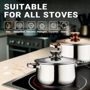 Venta directa de fábrica, calentamiento rápido, cacerola antiadherente para cocina, olla de acero inoxidable, cacerola para alimentos KM-S03 - Product Image 5