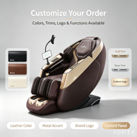 Fauteuil de massage portable de luxe électrique intelligent AI avec chaleur, fonction Shiatsu, trajectoire SL, zéro gravité, pour le dos et le spa, 3D 4D, de qualité professionnelle