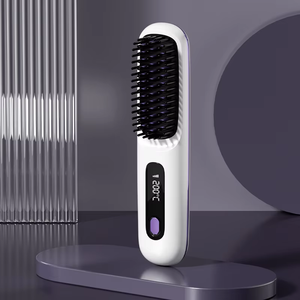 <span class=keywords><strong>Brosse</strong></span> Lissante Portable à Revêtement Céramique, Ions Négatifs, Chauffage Rapide, Peigne Redresseur Électrique Sans Fil, pour Maison et Voyage - Product Image 6