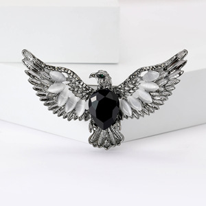 Alta Qualidade New Vintage Big <span class=keywords><strong>Eagle</strong></span> Broche Elegante Strass Animal Pin Senhoras Vestuário Acessórios Broche - Product Image 2