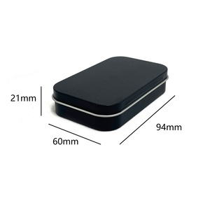 Caja Rectangular de Hojalata Plateada Negra de 94x60x21mm, Caja de Embalaje Personalizada para Regalos y Cosméticos - Product Image 2
