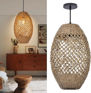 Seagrass Lustre Rotin Osier Suspension Lampe À La Main Suspendu <span class=keywords><strong>Abat</strong></span>-<span class=keywords><strong>Jour</strong></span> Plafonnier Luminaire pour Salle À Manger Chambre <span class=keywords><strong>Cuisine</strong></span> - Product Image 4